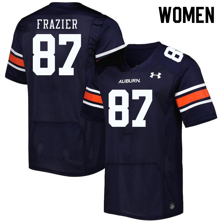 Women #87 Brandon Frazier Auburn Tigers College Football Jerseys Stitched-Navy - Click Image to Close